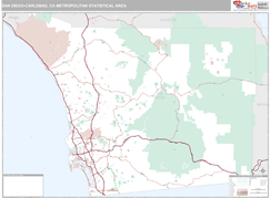 San Diego-Carlsbad Metro Area Digital Map Premium Style